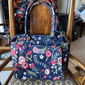 Jujube Navy Blue Floral Be Classy Tote Bag Crossbody Bag